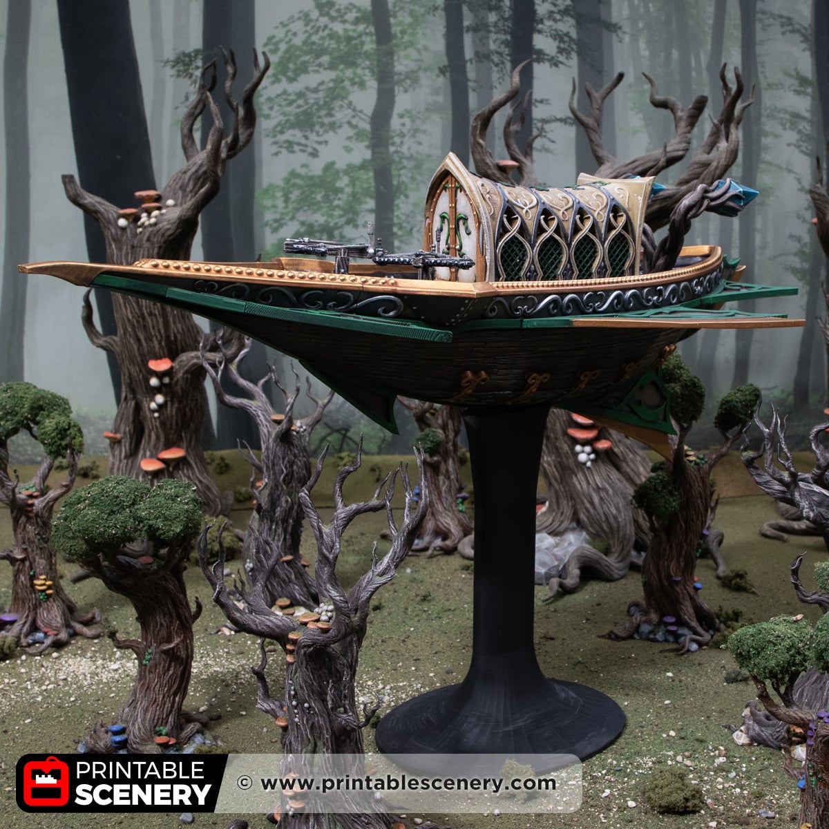 3D printed and painted Elven Sky Reaver model for tabletop games and PRGs