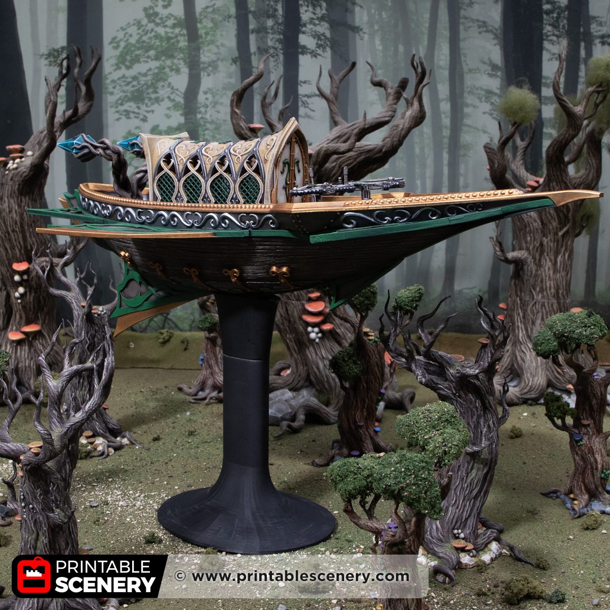 3D printed and painted Elven Sky Reaver model for tabletop games and PRGs