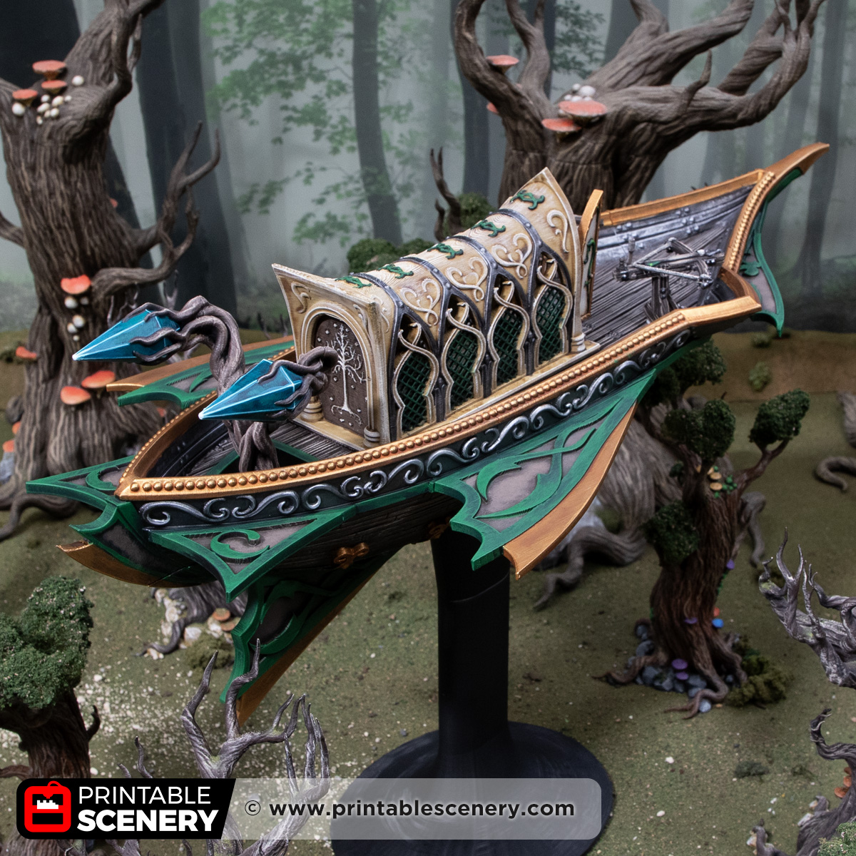 3D printed and painted Elven Sky Reaver model for tabletop games and PRGs
