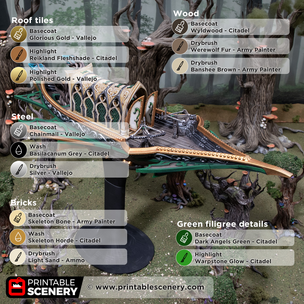 3D printed and painted Elven Sky Reaver model for tabletop games and PRGs