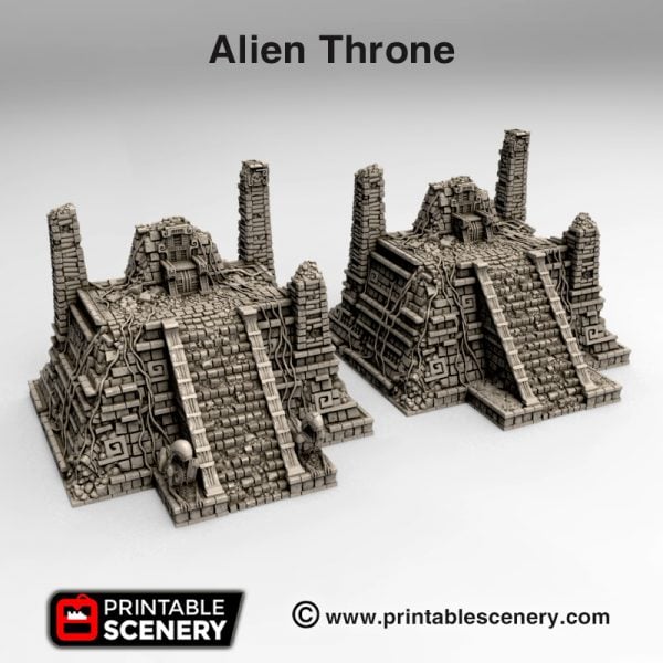 3d print Alien throne aztec pyramid