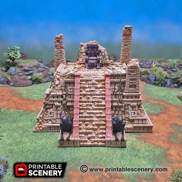 3d printed Serpahon Lizardmen Mayan Aztec Sphinx Pyramid Throne