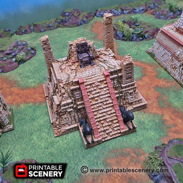 3d printed Serpahon Lizardmen Mayan Aztec Sphinx Pyramid Throne