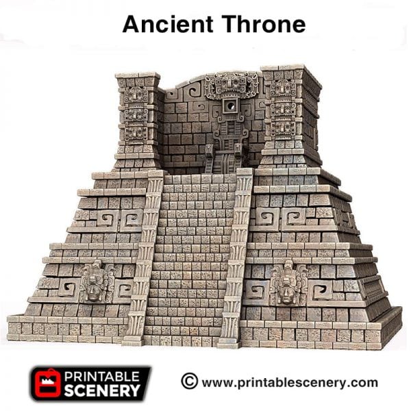 3d print Ancient throne Aztec pyramid