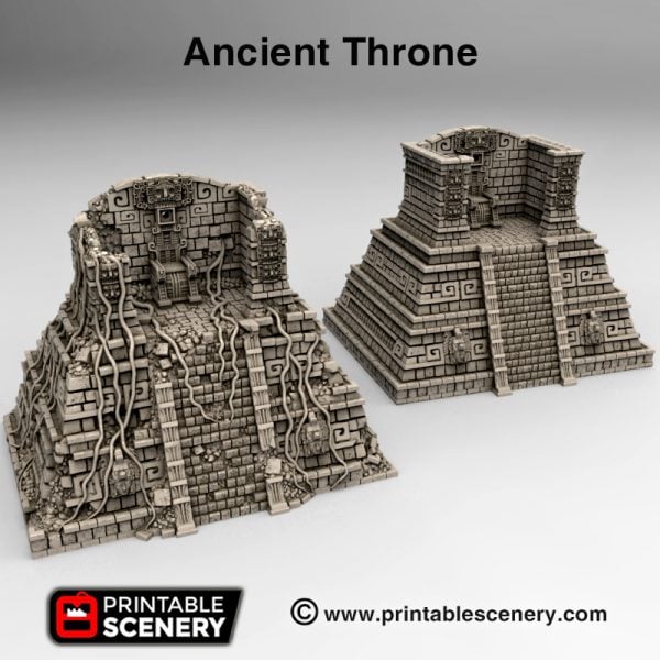 3d print Ancient throne Aztec pyramid