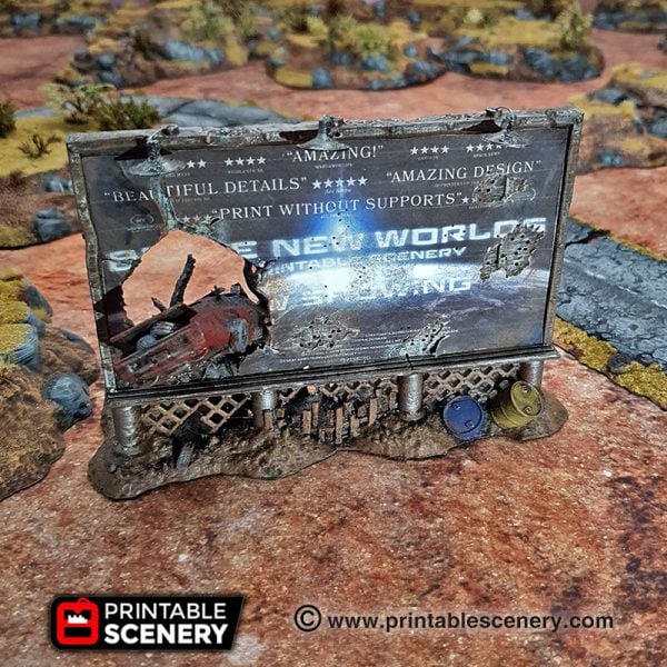 3d Printed Gaslands Fallout Post-Apocalypse Billboards and Signs