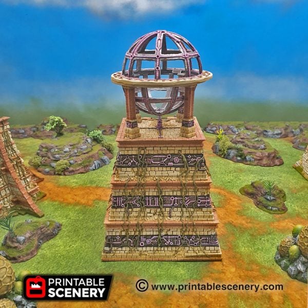 3d printed Serpahon Lizardmen Mayan Aztec Pyramid Engine