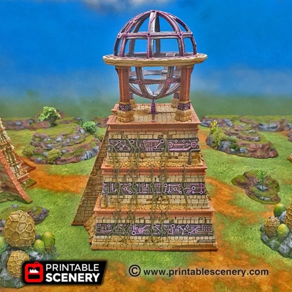 3d printed Serpahon Lizardmen Mayan Aztec Pyramid Engine