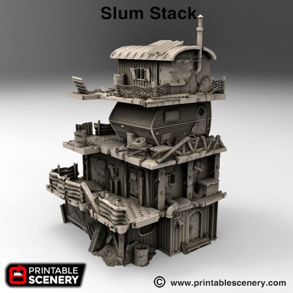 3d Printable Slum stacks Gaslands fallout wasteland warfare Wasteworld