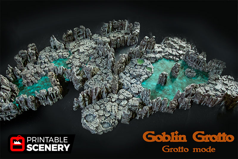 Shroom Grotto Walls 3D Terrain | Printable Scenery For Tabletop RPG Games