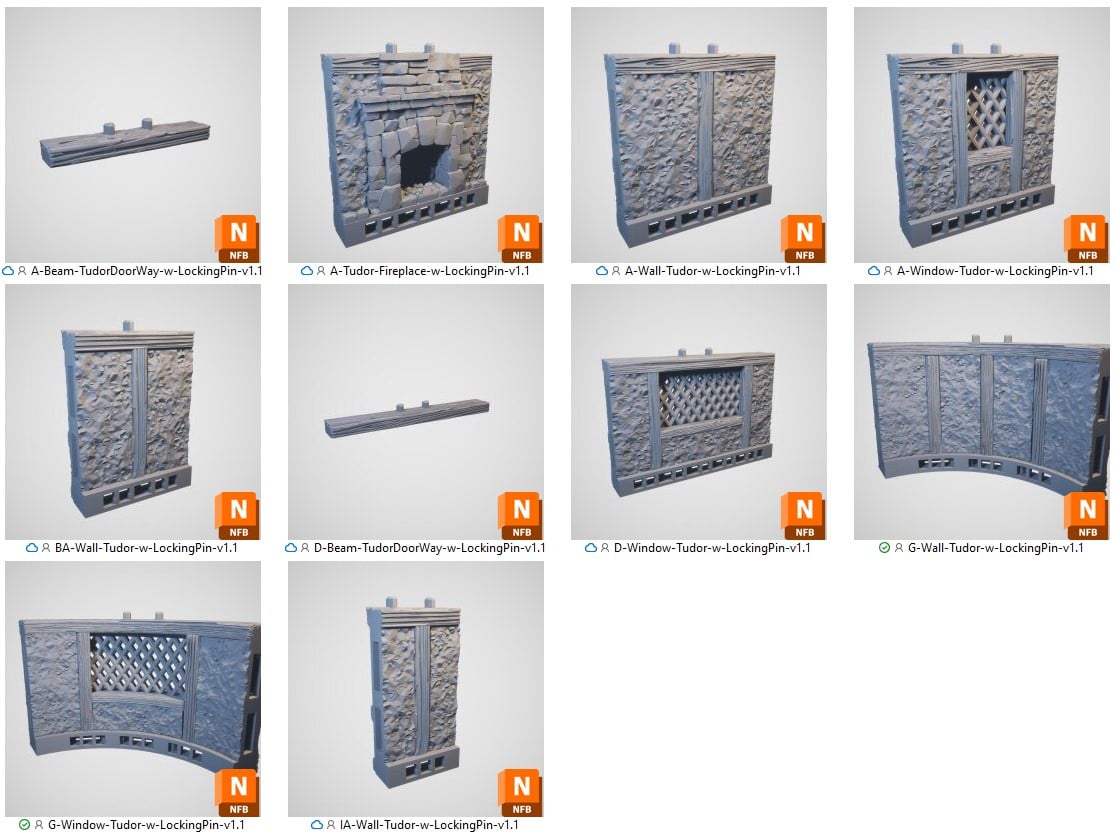 OpenLOCK Clorehaven Tudor Walls STLs
