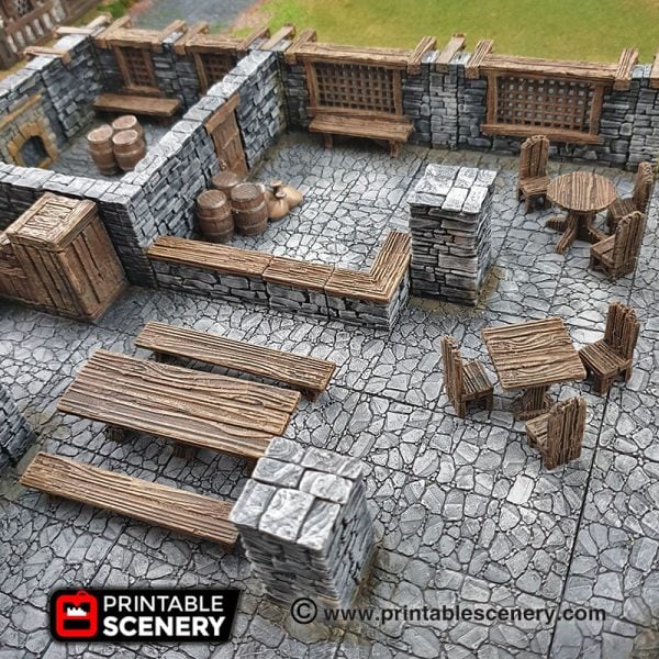 Clorehaven Dungeons and Dragons RPG 3Dprinted City Furniture Bar