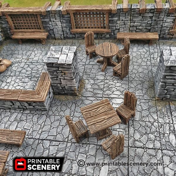 Clorehaven Dungeons and Dragons RPG 3Dprinted City Furniture Bar