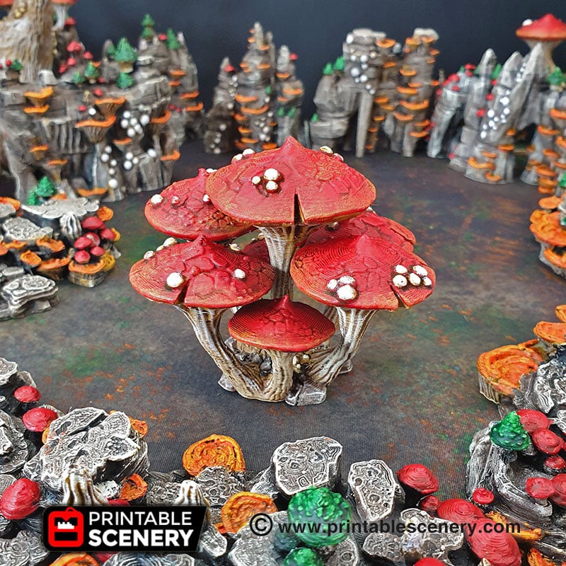 Magic Mushrooms Tree Set Clorehaven Goblin Grotto Wargaming Terrain D/&D DnD