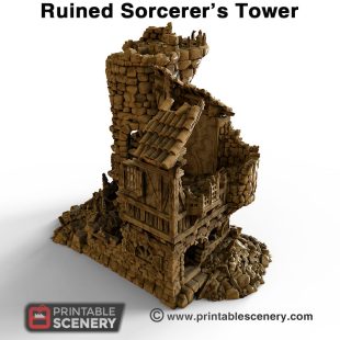 Ruined Sorcerer Tower - Printable Scenery