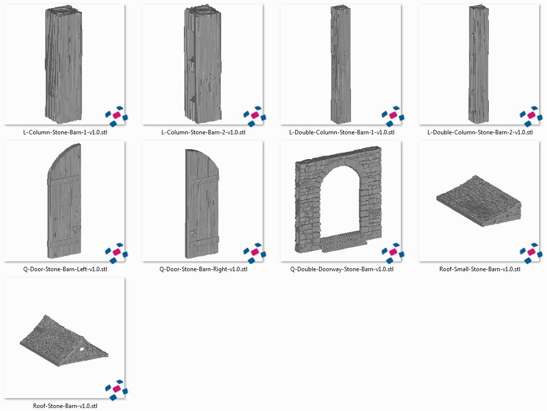 Stone Barn - Printable Scenery