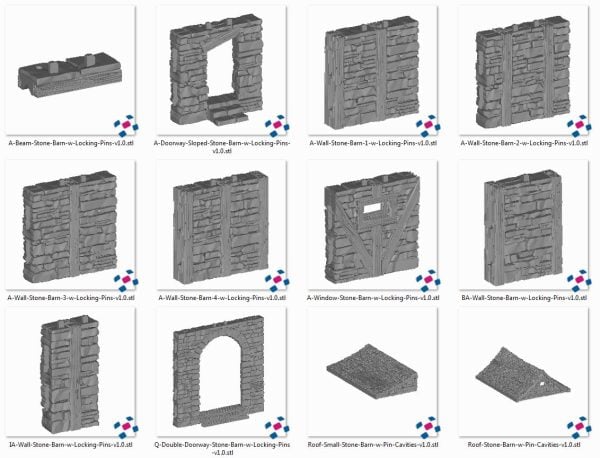 Stone Barn - Printable Scenery