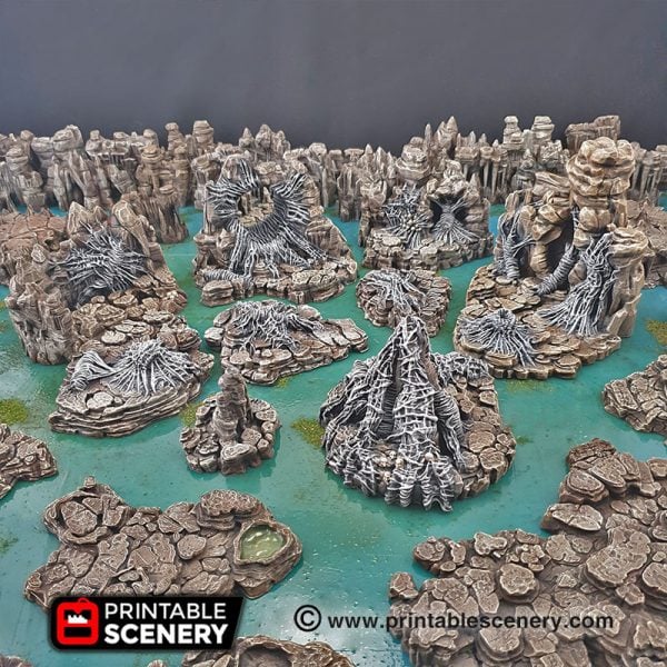 Goblin Grotto Cavern Freeform Dungeons and Dragons RPG 3Dprinted spiders