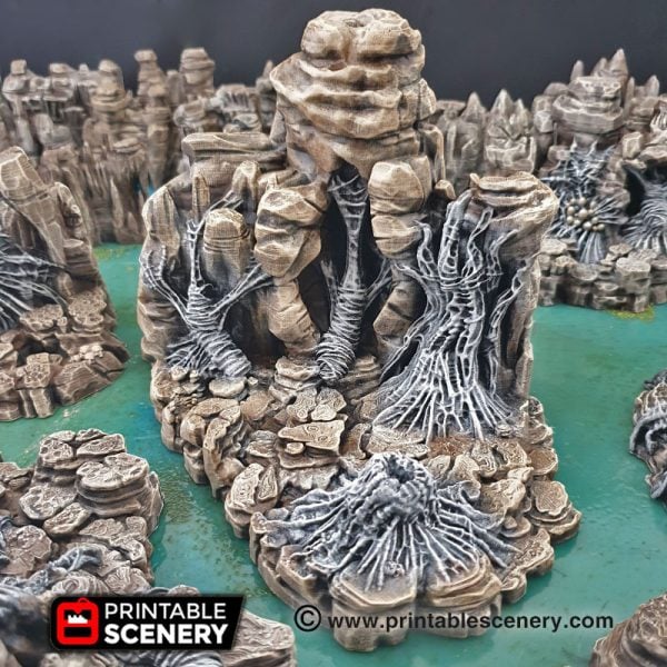 Goblin Grotto Cavern Freeform Dungeons and Dragons RPG 3Dprinted spiders