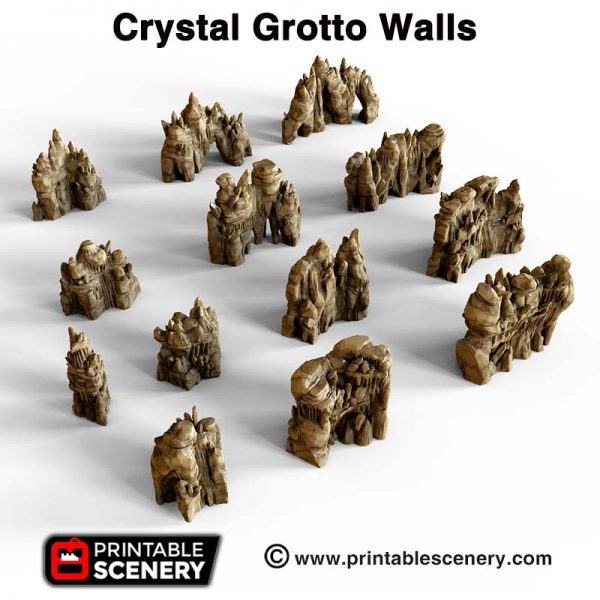 3D printed Crystal Grotto Cavern Walls