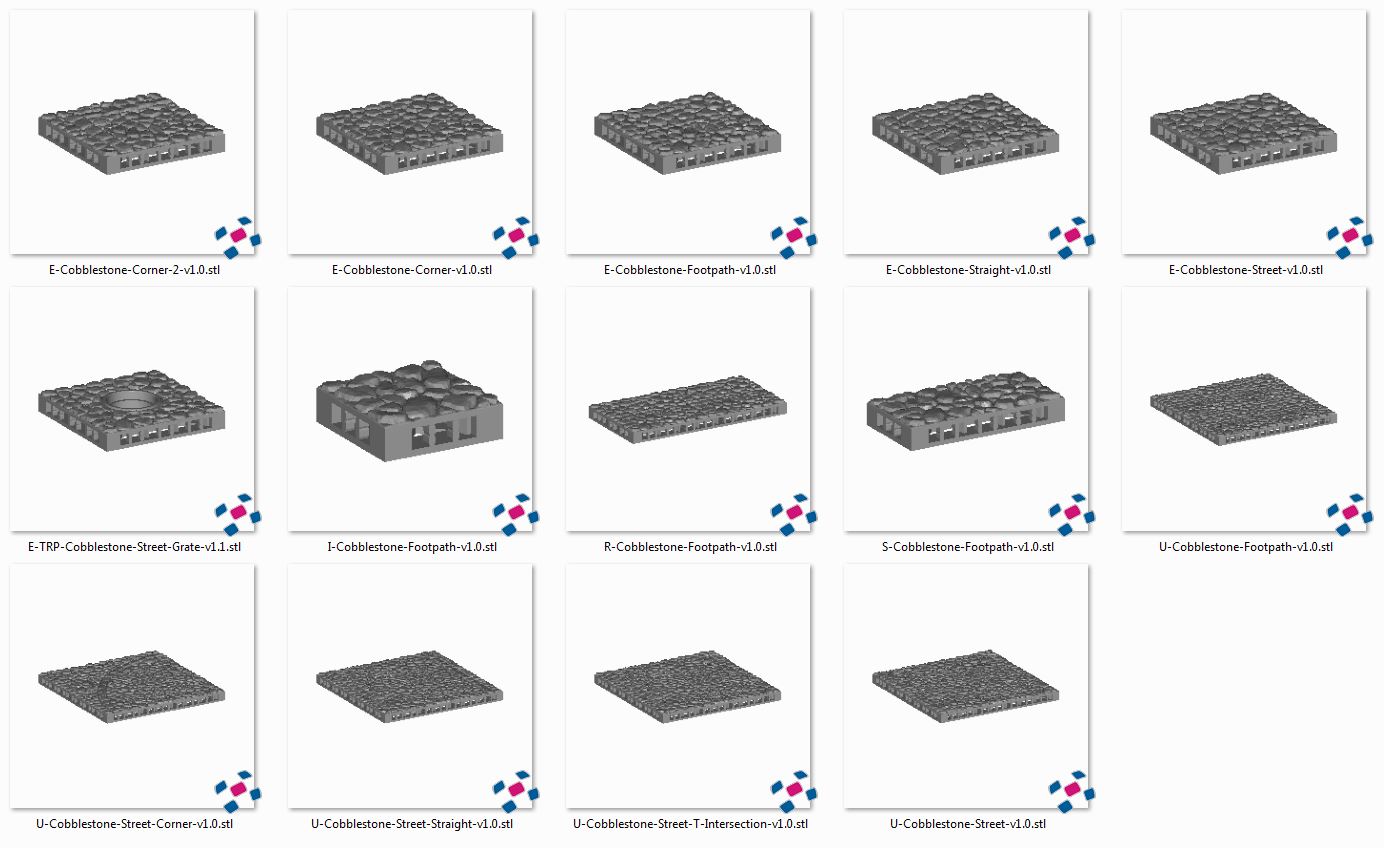 3d Printable Streets and Foundations - Printable Scenery