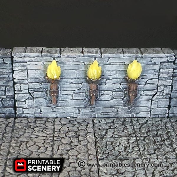 Dungeons and Dragons 3d Printable Torch Walls