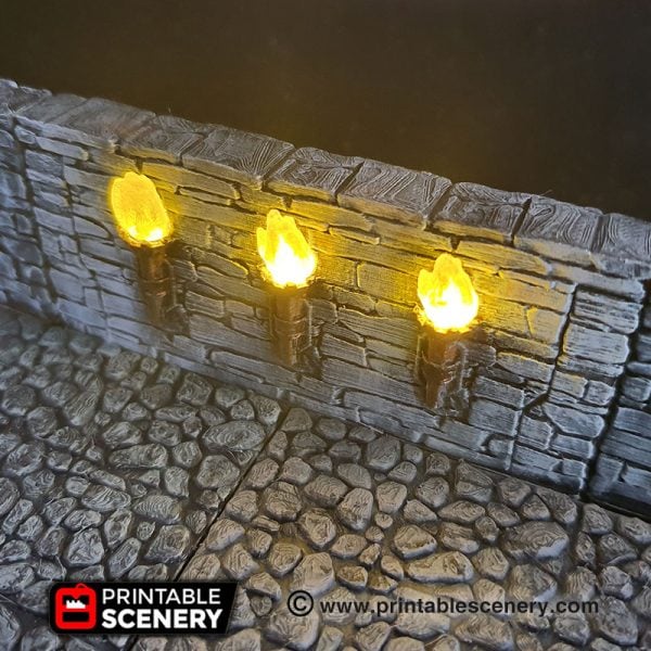 Dungeons and Dragons 3d Printable Torch Walls