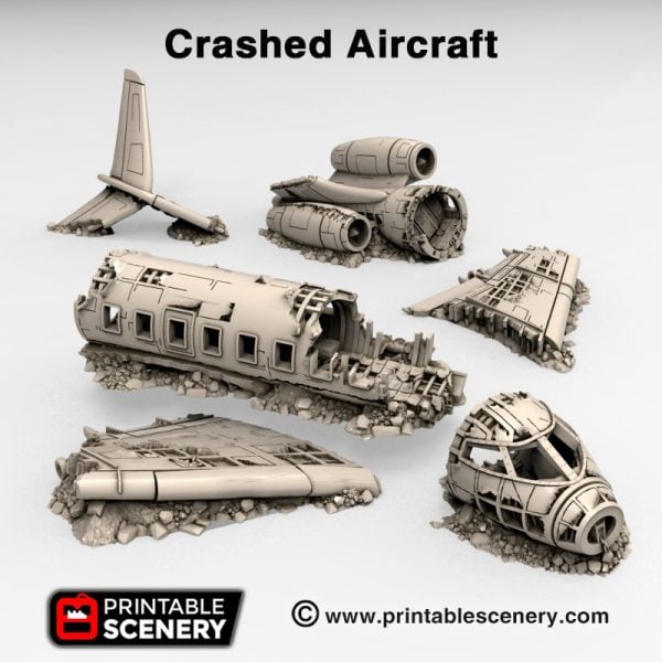 3d Printed Gaslands Fallout Post-Apocalypse Crashed Aircraft