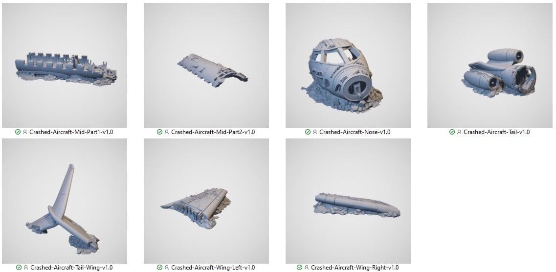 3d printable crashed aircraft
