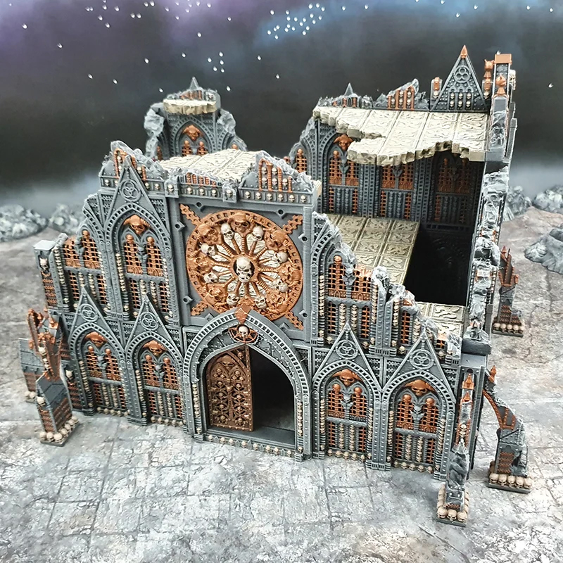 3D printed and painted gothic ruins