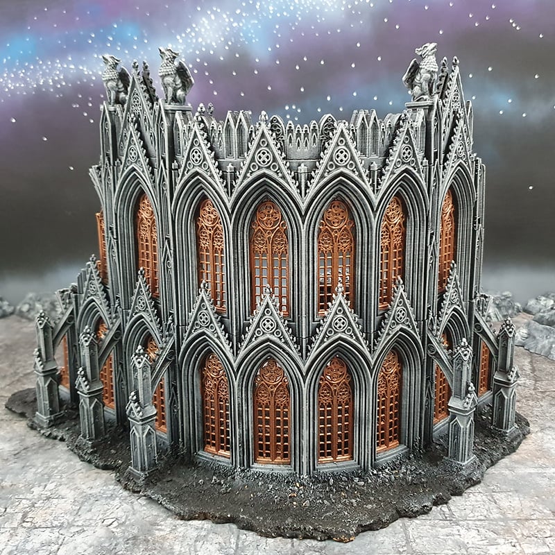 3D printed and painted gothic ruins