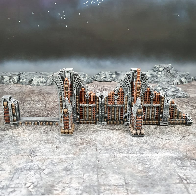3D printed and painted gothic ruins