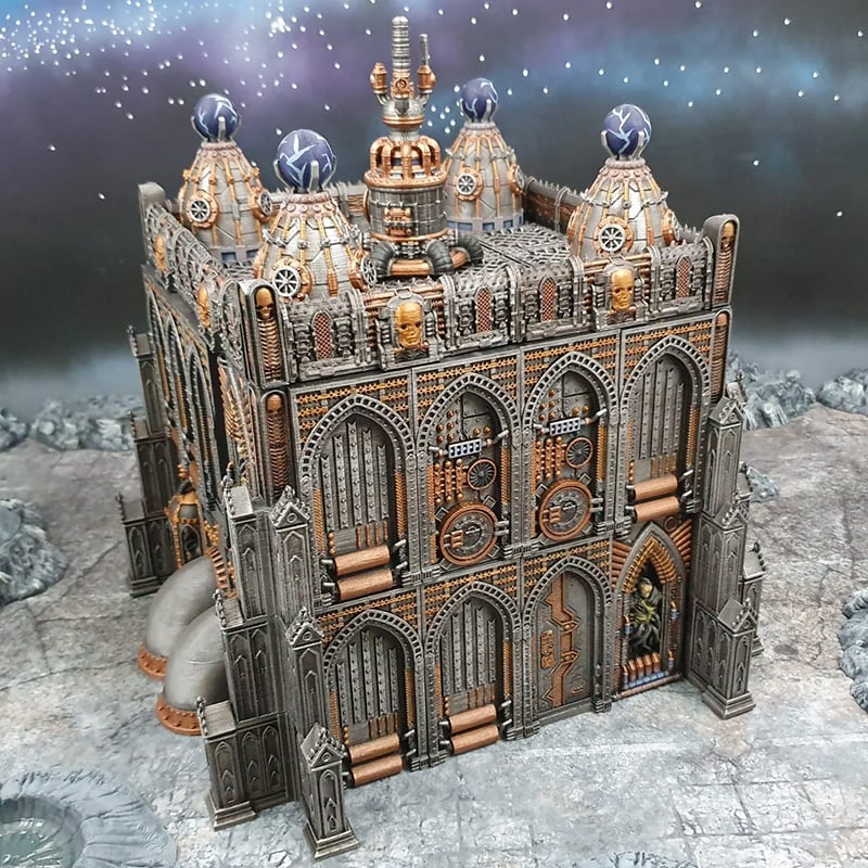 3D printed and painted gothic ruins
