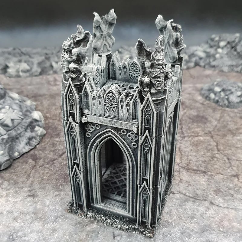 3D printed and painted gothic ruins