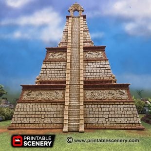 3d printed Serpahon Lizardmen Mayan Aztec Pyramid