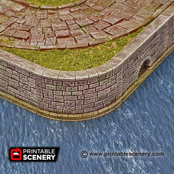 3D printed Arcanist's Stone Canal Walls Warhammer Dungeons and Dragons Frostgrave