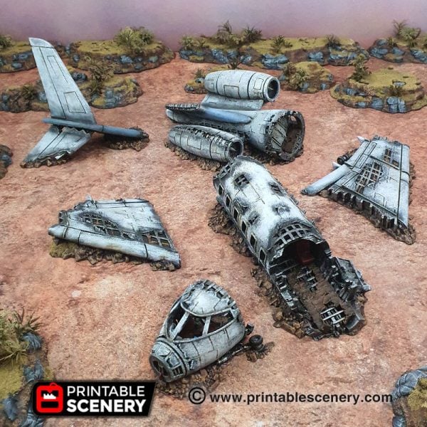 3d printable crashed aircraft