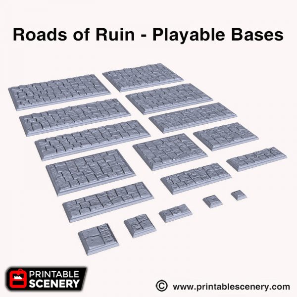 Roads of ruin 3d printed playable bases