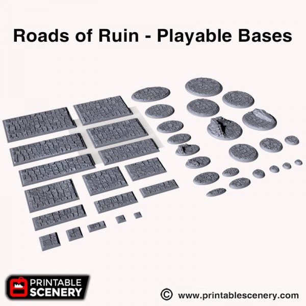 Roads of ruin 3d printed playable bases