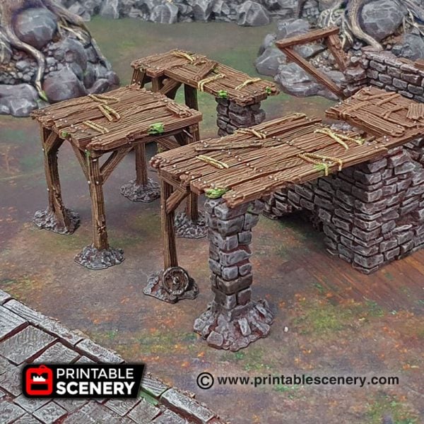3D printed supports and scaffolding Warhammer Dungeons and Dragons Frostgrave mordheim