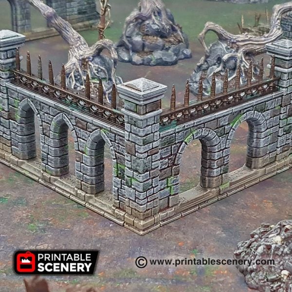 3D printed Arcanist's Stone Walls Warhammer Dungeons and Dragons Frostgrave