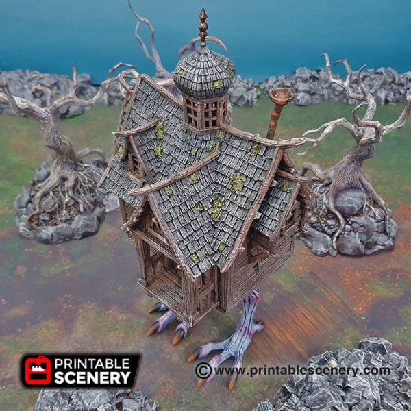 3D printed baba yagas cottage Warhammer Dungeons and Dragons Frostgrave mordheim