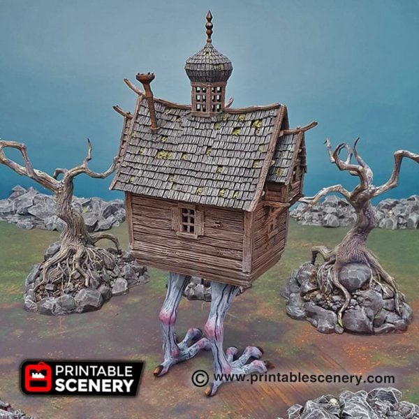 3D printed baba yagas cottage Warhammer Dungeons and Dragons Frostgrave mordheim