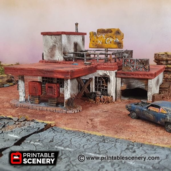 Wasteworld Derelict gas station Gaslands fallout wasteland warfare Wasteworld