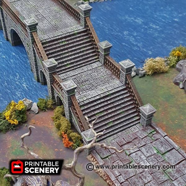 3D printed Arcanist's Stone Bridge Warhammer Dungeons and Dragons Frostgrave