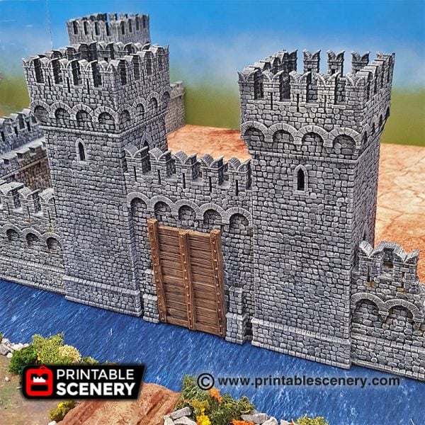 3D printed Port Winterdale Gatehouse Warhammer Dungeons and Dragons Frostgrave