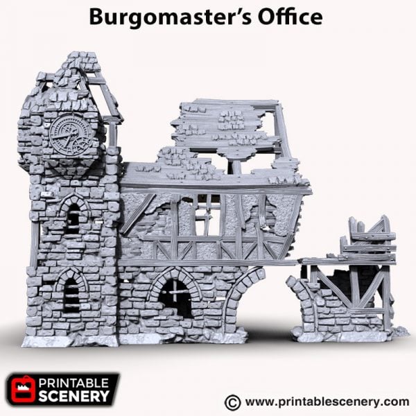 3D printableburgomasters office Warhammer Dungeons and Dragons Frostgrave mordheim