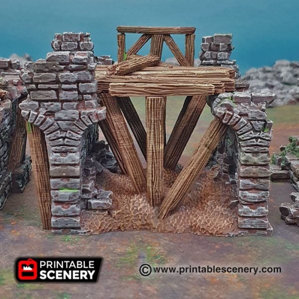 3D printable bridge span ruins Warhammer Dungeons and Dragons Frostgrave mordheim
