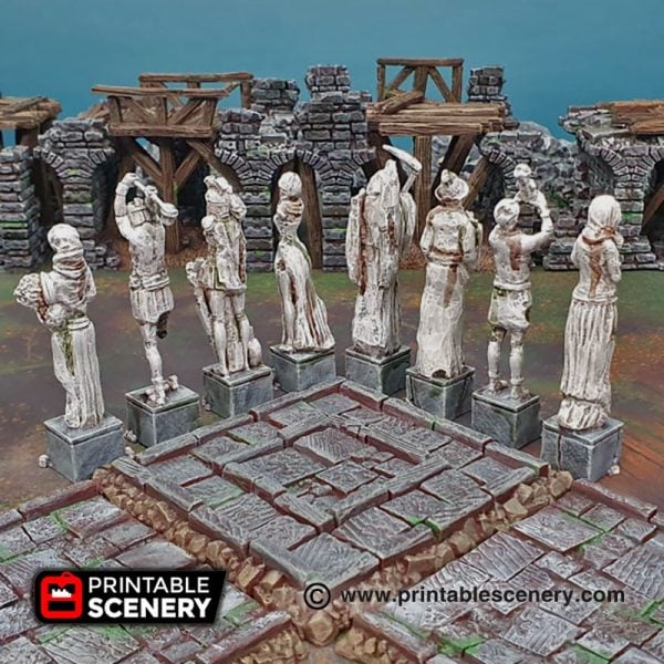 3D printable guardian statues Warhammer Dungeons and Dragons Frostgrave mordheim