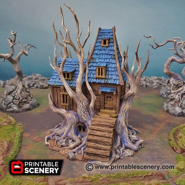 3D Printed Feywild Cabin Treehouse Age of Sigmar Dungeons and Dragons